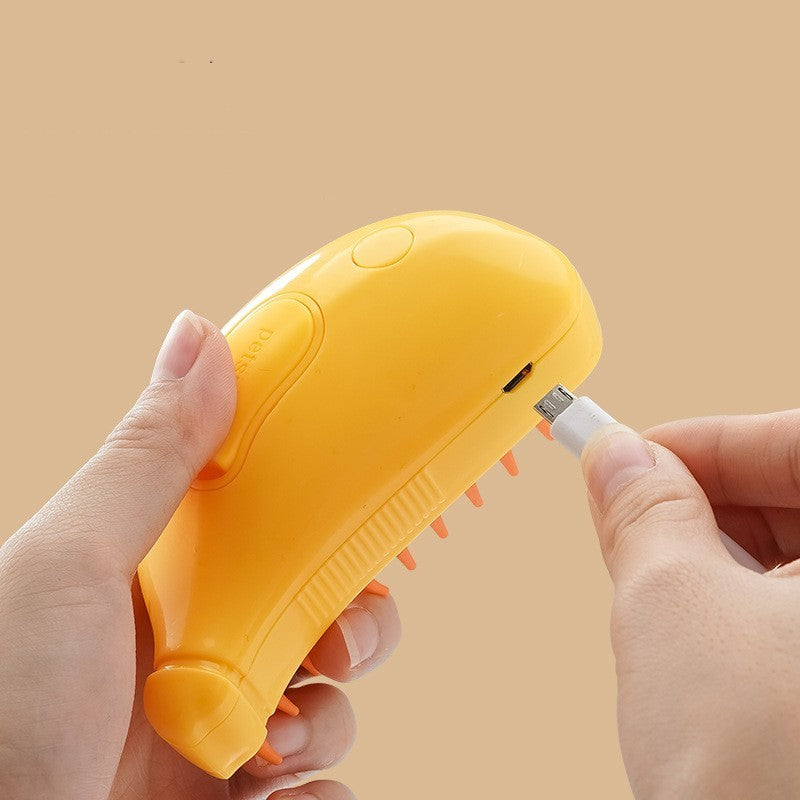 2-in-1 Cat Grooming Brush with Steam Massage – Rechargeable & Gentle Cleaning