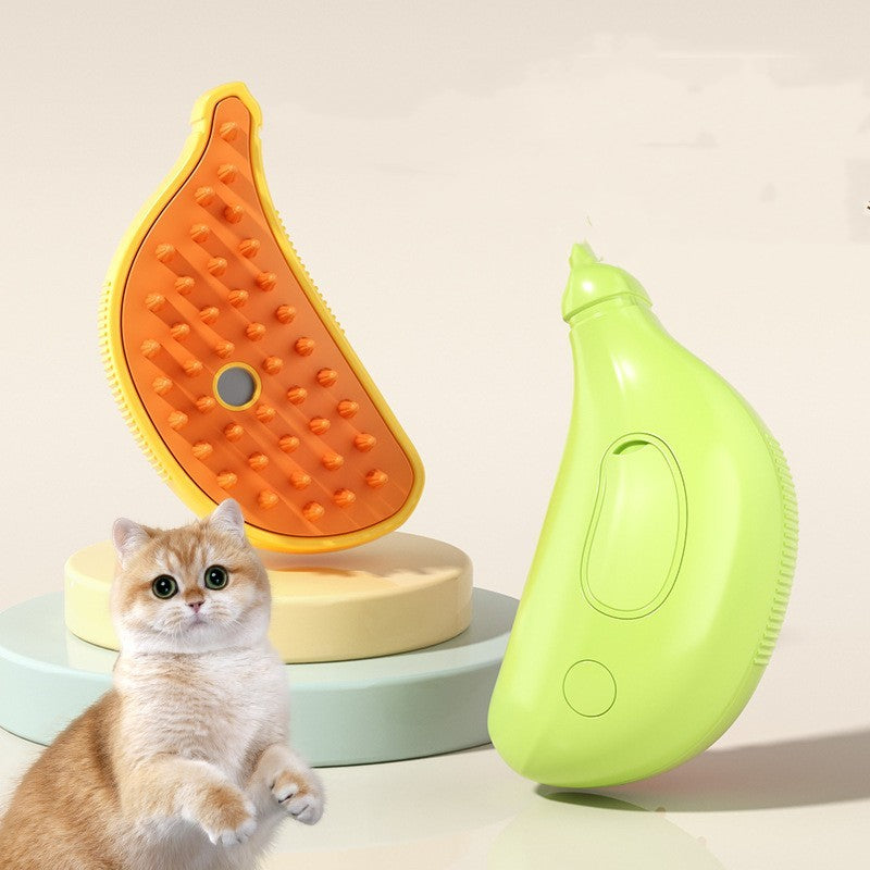 2-in-1 Cat Grooming Brush with Steam Massage – Rechargeable & Gentle Cleaning